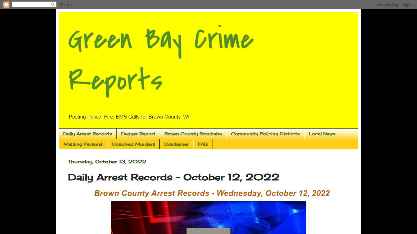 Green Bay Crime Reports: Daily Arrest Records - October 12, 2022